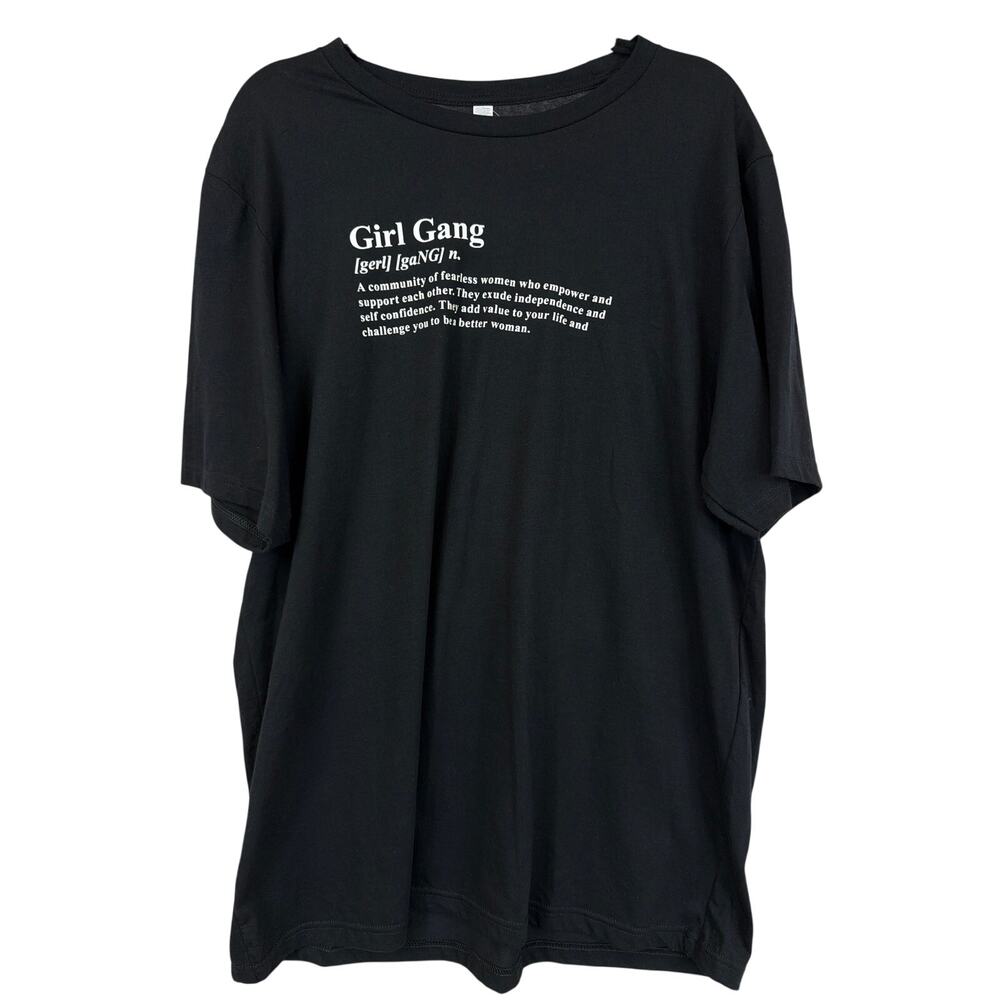 NWT Girl Gang YEG 2X Black Definition of Girl Short Sleeve Graphic T-Shirt S